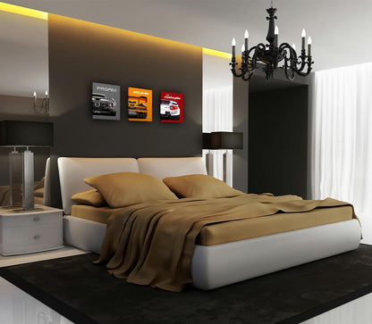 Modern Car Posters Classic Supercar Wall Art Prints, Ferrari Lamborghini Mclaren Pagani Canvas Posters for Man Cave Boys Room Wall Decor, Sports Car Art Prints, 4 Set - 8"X10" Frame, Ready to Hang