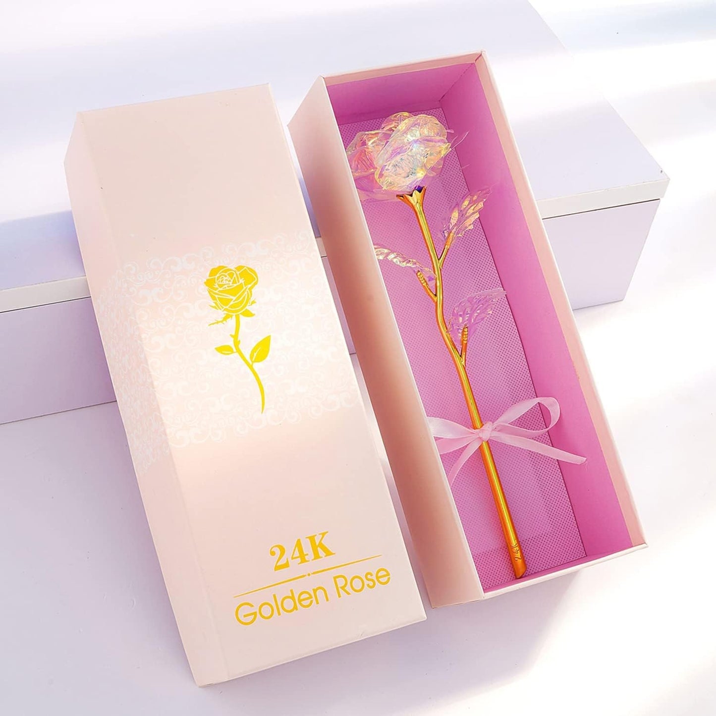 Birthday Gifts for Women Mom, Galaxy Glass Rose Forever Preserved Flowers Eternal Crystal Roses Christmas Rose Gifts for Grandma Wife Sister Her Friends, Colorful