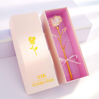 Birthday Gifts for Women Mom, Galaxy Glass Rose Forever Preserved Flowers Eternal Crystal Roses Christmas Rose Gifts for Grandma Wife Sister Her Friends, Colorful