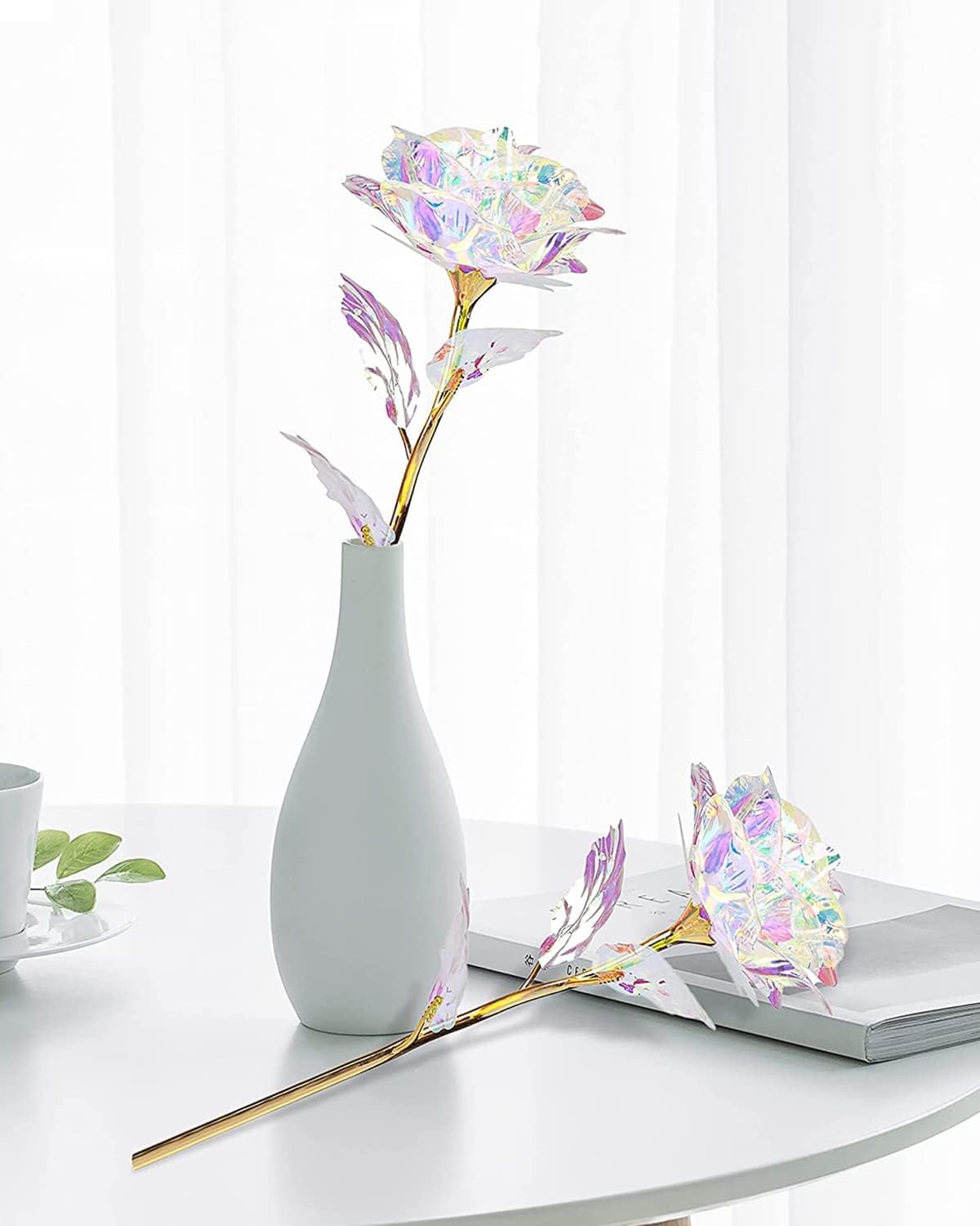 Birthday Gifts for Women Mom, Galaxy Glass Rose Forever Preserved Flowers Eternal Crystal Roses Christmas Rose Gifts for Grandma Wife Sister Her Friends, Colorful