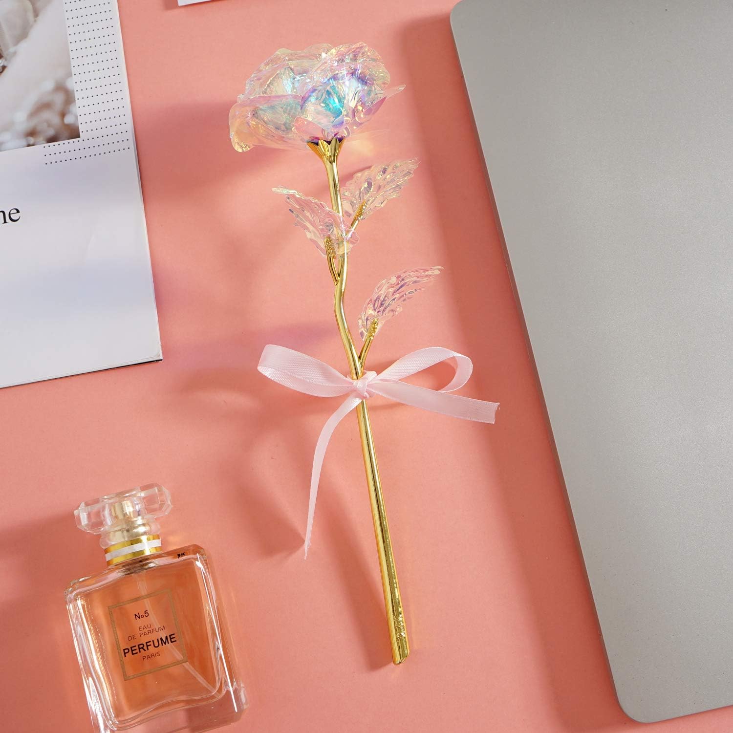 Birthday Gifts for Women Mom, Galaxy Glass Rose Forever Preserved Flowers Eternal Crystal Roses Christmas Rose Gifts for Grandma Wife Sister Her Friends, Colorful