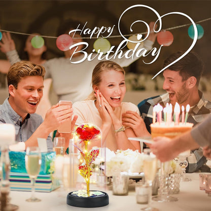 Elegant Glass Rose Flower - Ideal Gift for Women: Perfect for Birthdays, Anniversaries, Christmas, Valentine's Day, Mother's Day, and More. Suitable for Moms, Wives, Girlfriends, Grandmothers, Sisters, Teachers, and Friends. Available for Prime Delivery.