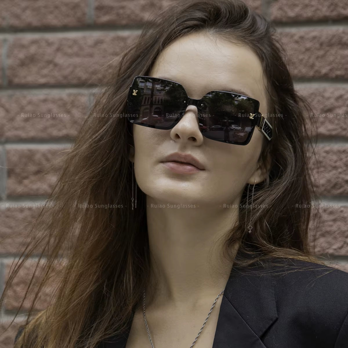 Luxury Square Designer Fashion Big Sunglasses for Women Glasses Brand 2024 Woman Women'S Retro Shades UV400 Sunglasses Eyewear