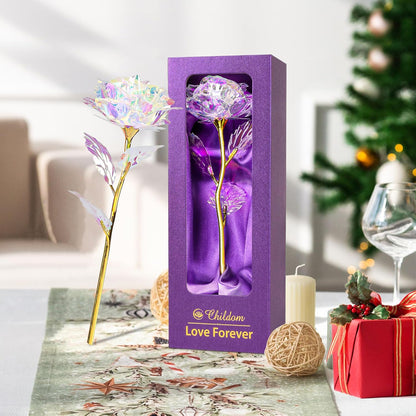 Birthday Gifts for Women,Christmas Rose Gifts for Her Mom,Rainbow Rose Present for Her,Sweet Artificial Flower for Wife,Grandma,Women,Christmas,Birthday,Anniversary,Valentines,Mothers Day