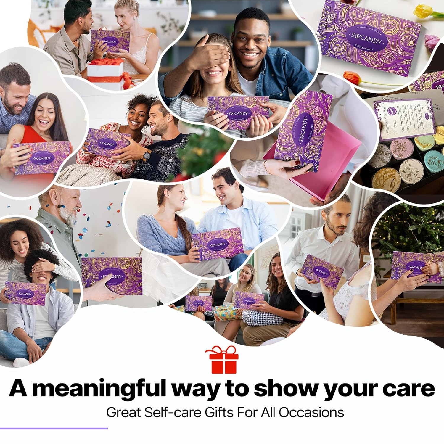 Shower Steamers Aromatherapy Birthday Gifts for Women -  8 Pcs Stocking Stuffers White Elephant Gifts for Adults Mom Men Teen Self Care with Natural Essential Oils Relaxation Home SPA Christmas