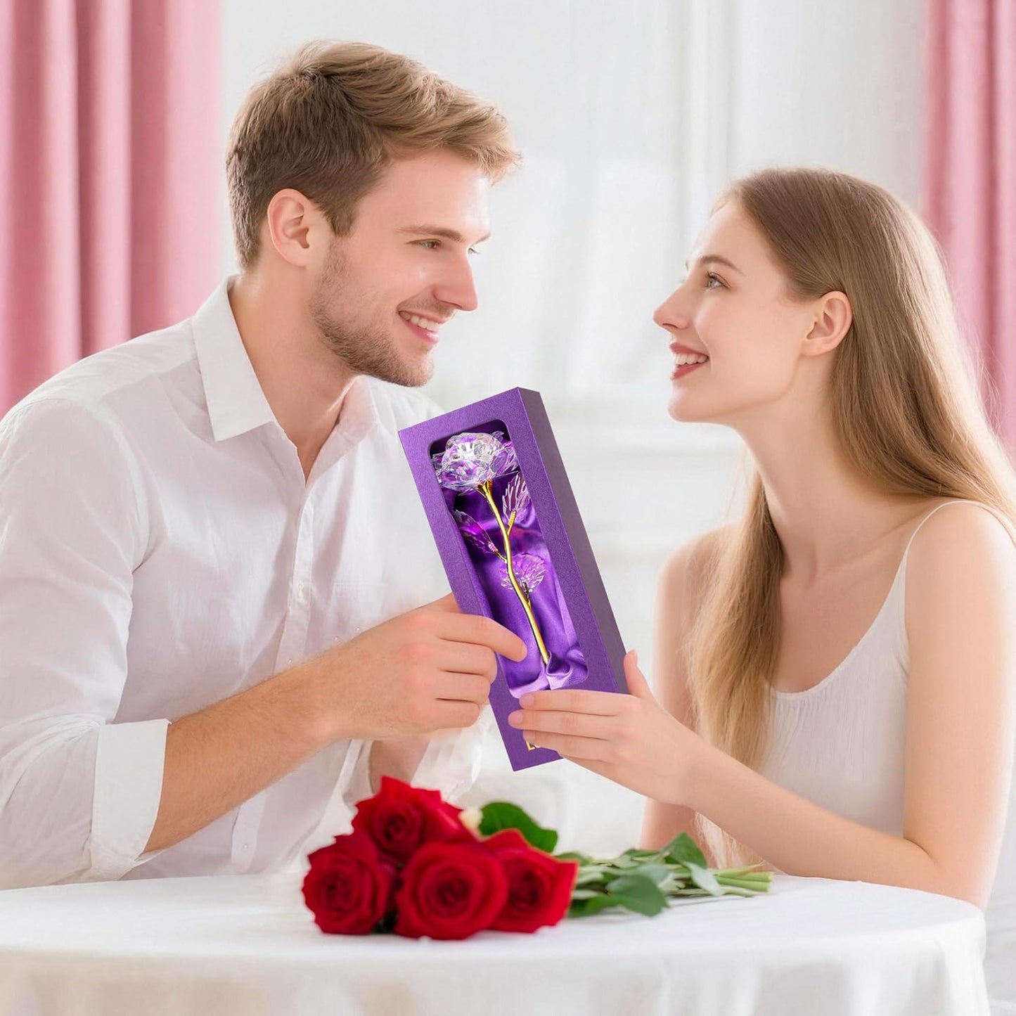 Birthday Gifts for Women,Christmas Rose Gifts for Her Mom,Rainbow Rose Present for Her,Sweet Artificial Flower for Wife,Grandma,Women,Christmas,Birthday,Anniversary,Valentines,Mothers Day