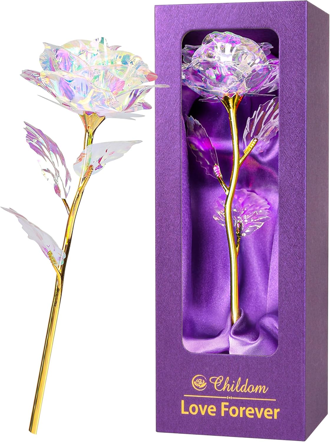 Birthday Gifts for Women,Christmas Rose Gifts for Her Mom,Rainbow Rose Present for Her,Sweet Artificial Flower for Wife,Grandma,Women,Christmas,Birthday,Anniversary,Valentines,Mothers Day