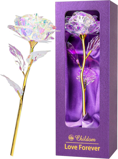 Birthday Gifts for Women,Christmas Rose Gifts for Her Mom,Rainbow Rose Present for Her,Sweet Artificial Flower for Wife,Grandma,Women,Christmas,Birthday,Anniversary,Valentines,Mothers Day