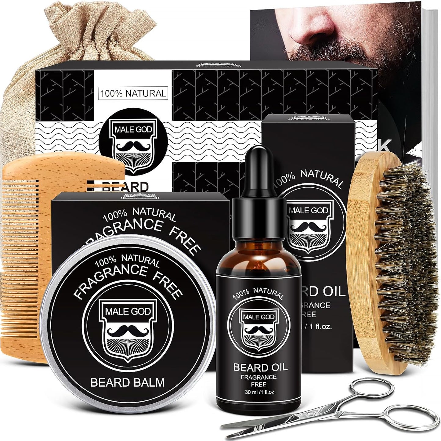 Beard Kit W/Natural Ingredients, Suitable for All Skin, Birthday Gifts | Anniversary | Christmas Gifts | Mens Stocking Stuffers | Gifts for Men, Him, Husband, Boyfriend, Dad, Friends