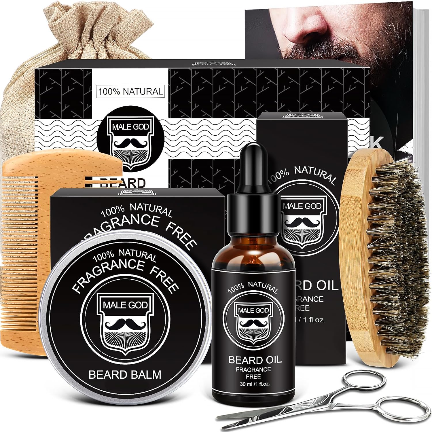 Beard Kit W/Natural Ingredients, Suitable for All Skin, Birthday Gifts | Anniversary | Christmas Gifts | Mens Stocking Stuffers | Gifts for Men, Him, Husband, Boyfriend, Dad, Friends