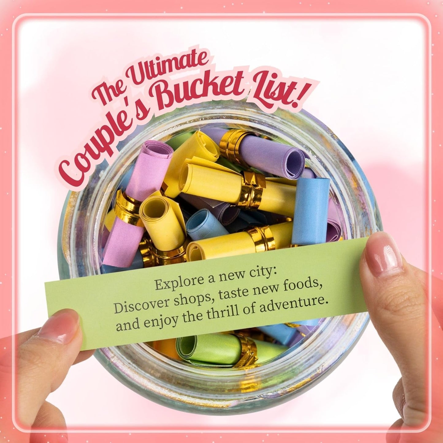 90 Date Ideas in a Jar Date Night Ideas Color Coded Date Ideas Budget-Friendly Date Jar Wedding/Anniversary/Bridal Shower/Newlyweds Gifts for Couples, Him, Her, Boyfriend, Girlfriend, Gag Gifts Funny