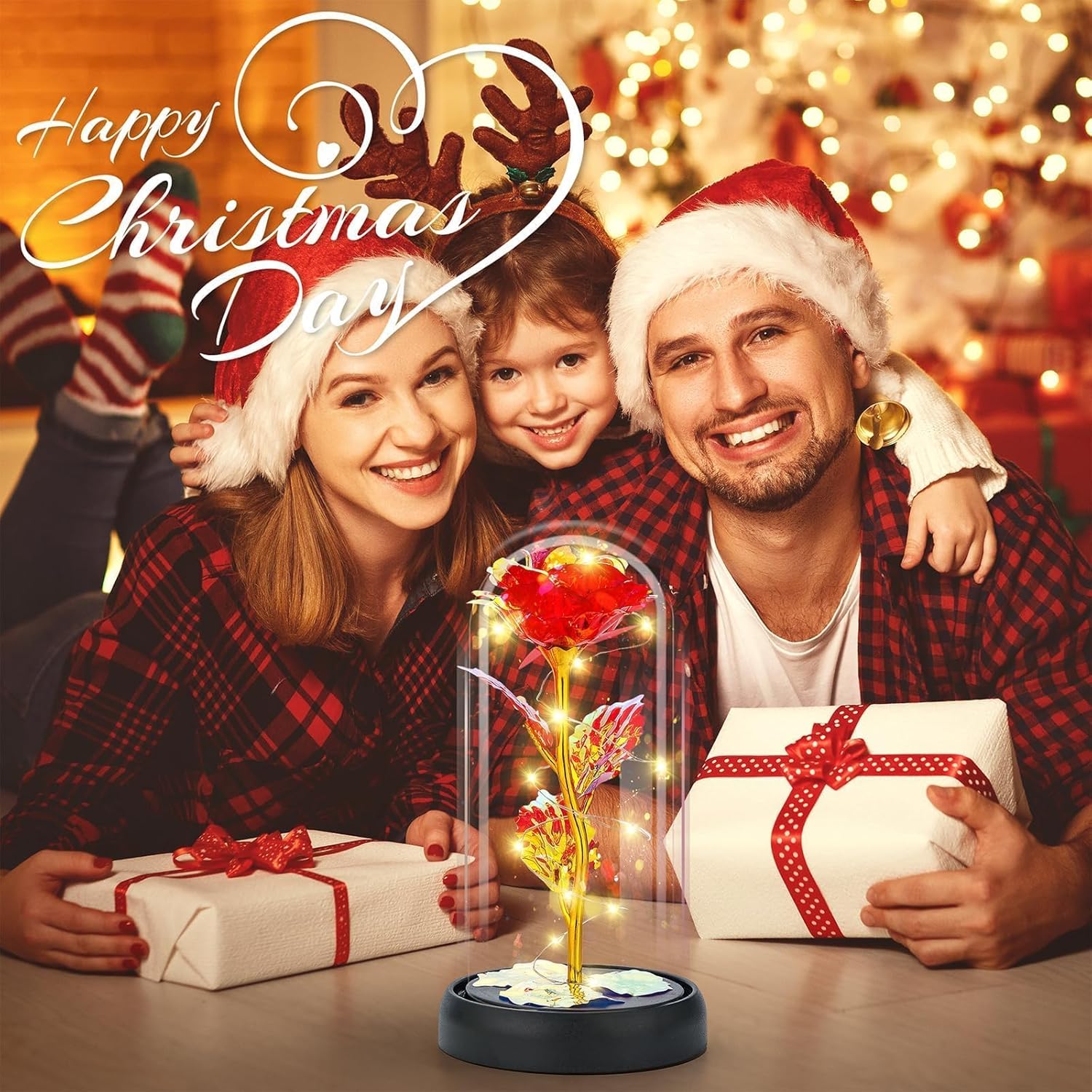 Elegant Glass Rose Flower - Ideal Gift for Women: Perfect for Birthdays, Anniversaries, Christmas, Valentine's Day, Mother's Day, and More. Suitable for Moms, Wives, Girlfriends, Grandmothers, Sisters, Teachers, and Friends. Available for Prime Delivery.