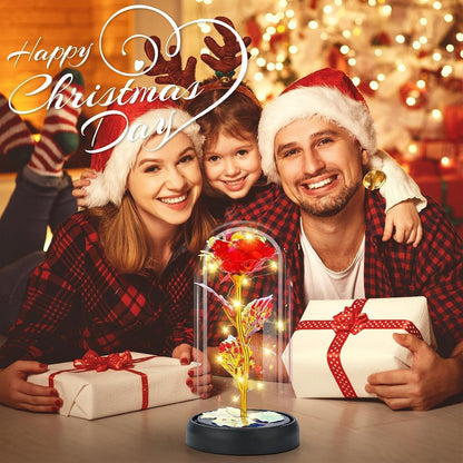 Elegant Glass Rose Flower - Ideal Gift for Women: Perfect for Birthdays, Anniversaries, Christmas, Valentine's Day, Mother's Day, and More. Suitable for Moms, Wives, Girlfriends, Grandmothers, Sisters, Teachers, and Friends. Available for Prime Delivery.