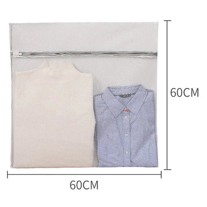 White Durable Large Washing Laundry Bag Mesh Organizer Net Dirty Bra Socks Underwear Shoe Storag Wash Machine Cover Clothes