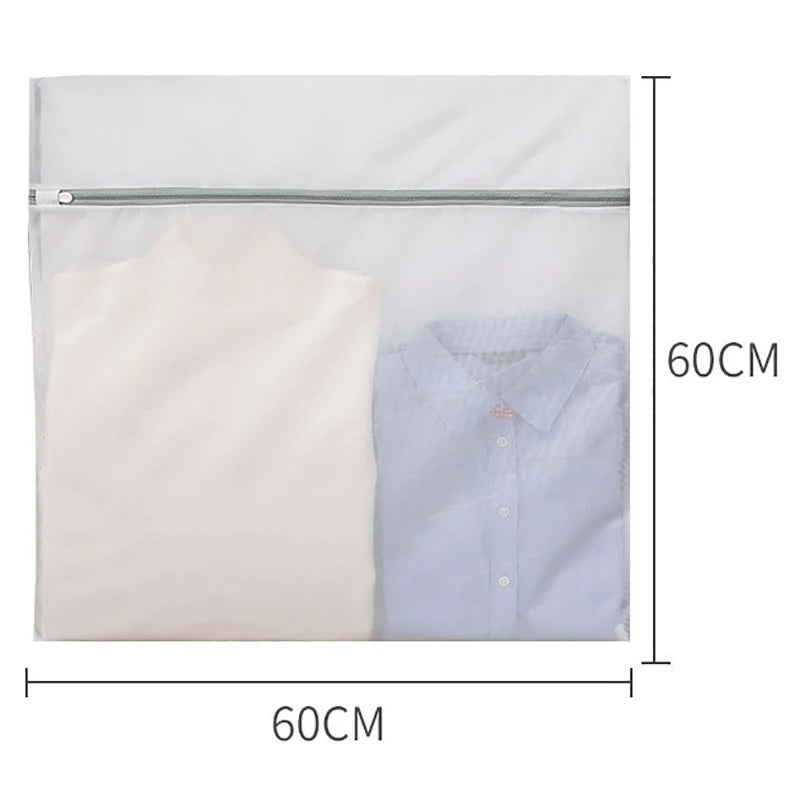 White Durable Large Washing Laundry Bag Mesh Organizer Net Dirty Bra Socks Underwear Shoe Storag Wash Machine Cover Clothes