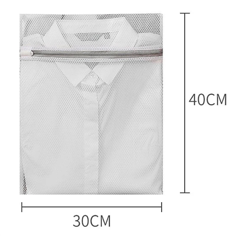 White Durable Large Washing Laundry Bag Mesh Organizer Net Dirty Bra Socks Underwear Shoe Storag Wash Machine Cover Clothes