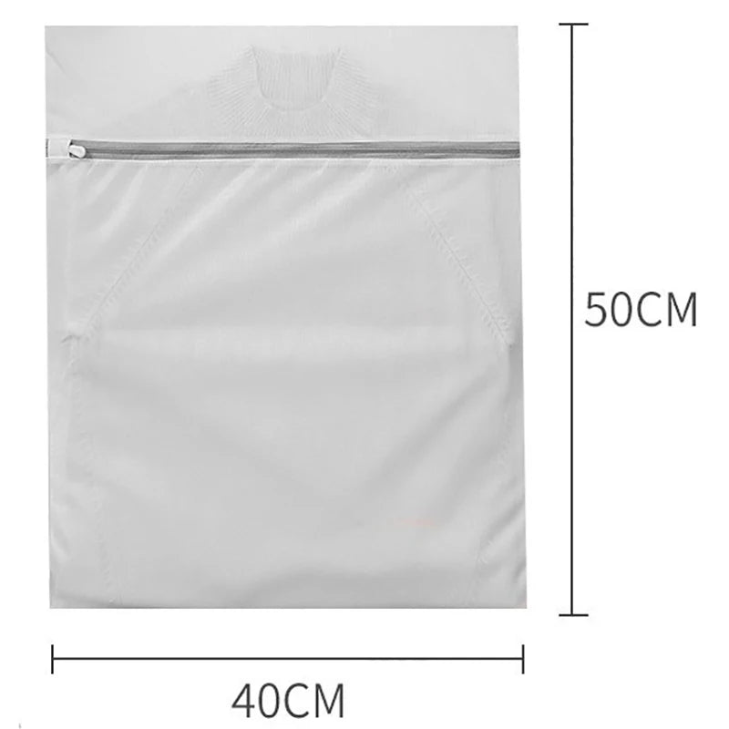 White Durable Large Washing Laundry Bag Mesh Organizer Net Dirty Bra Socks Underwear Shoe Storag Wash Machine Cover Clothes