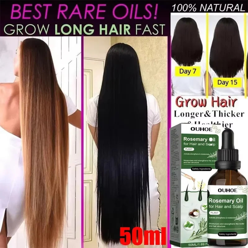 Rosemary Hair Growth Oil anti Hairs Loss Treatment Mint Hair Strengthening Oil Nourishing Roots Regrowth Hair for Men Women 50Ml