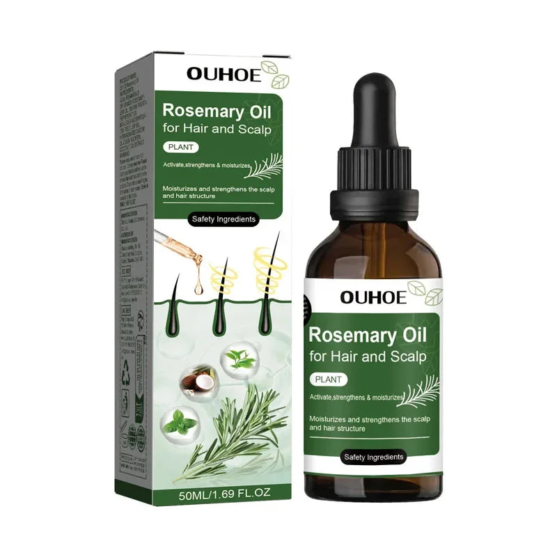 Rosemary Hair Growth Oil anti Hairs Loss Treatment Mint Hair Strengthening Oil Nourishing Roots Regrowth Hair for Men Women 50Ml